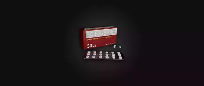 Pain Relief Box I PBR Model I Game Ready Low-poly 3D model