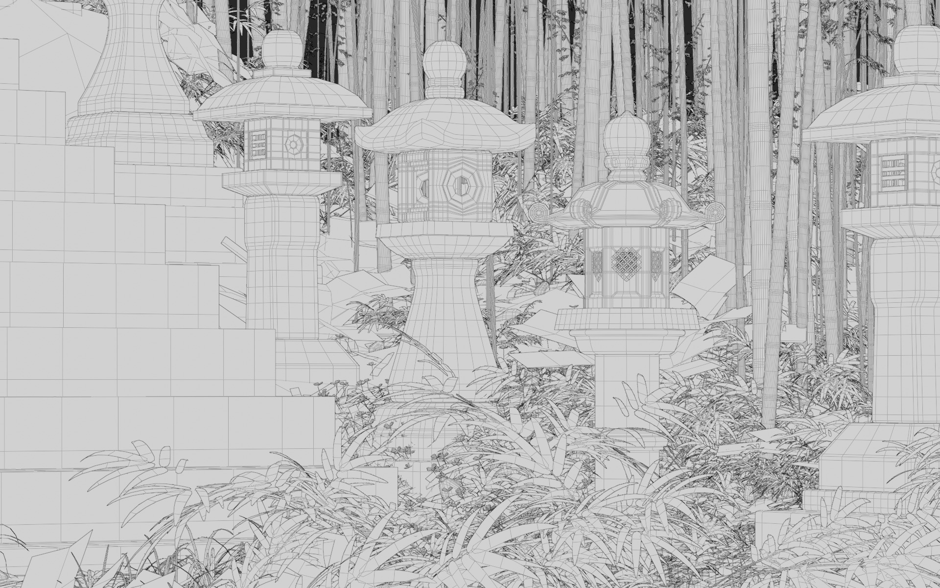 Bamboo Forest 3d Scene 3D model_10