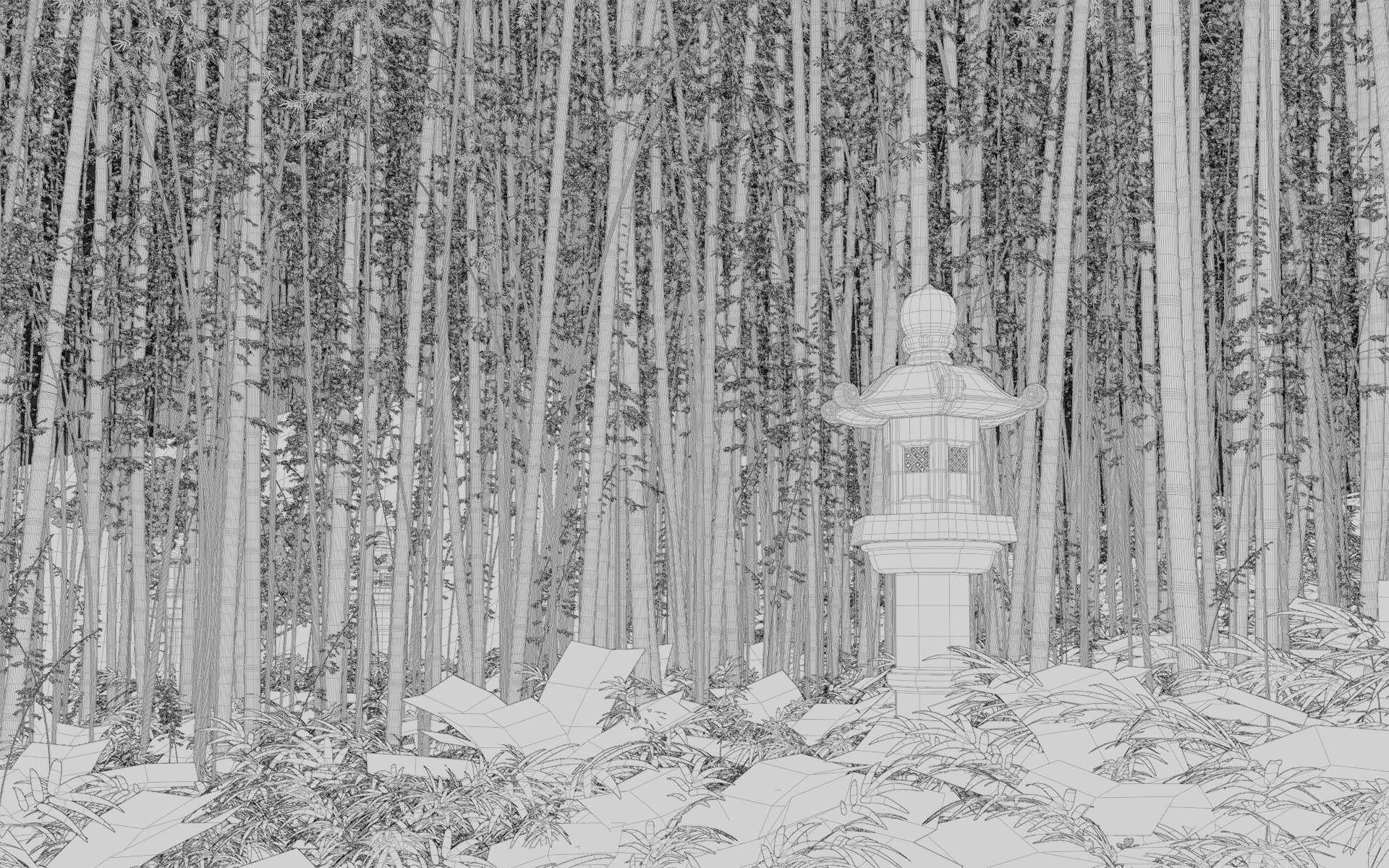 Bamboo Forest 3d Scene 3D model_12