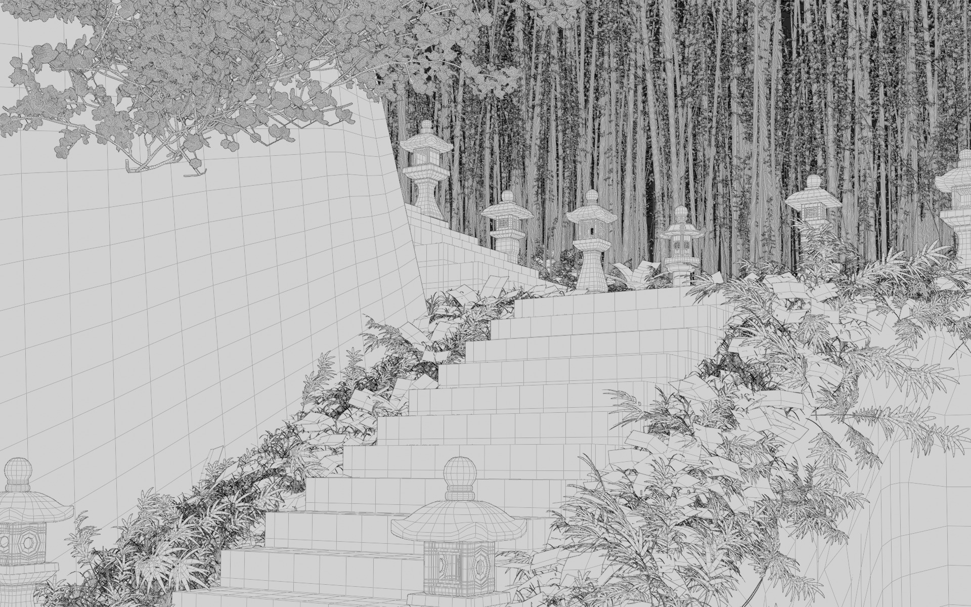 Bamboo Forest 3d Scene 3D model_9