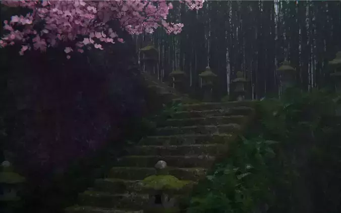 Bamboo Forest 3d Scene