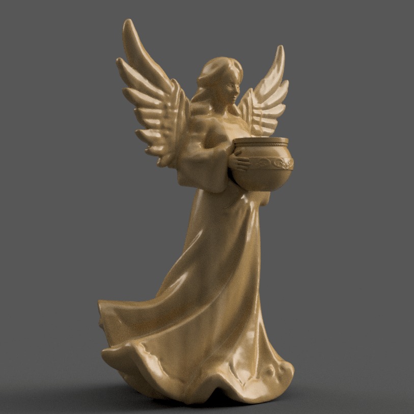 angel for christmas decoration candle holder 003 3D print model_2