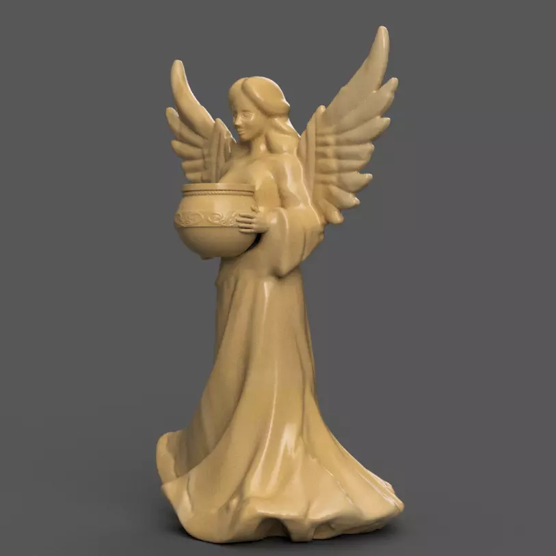 angel for christmas decoration candle holder 003 3D print model_0