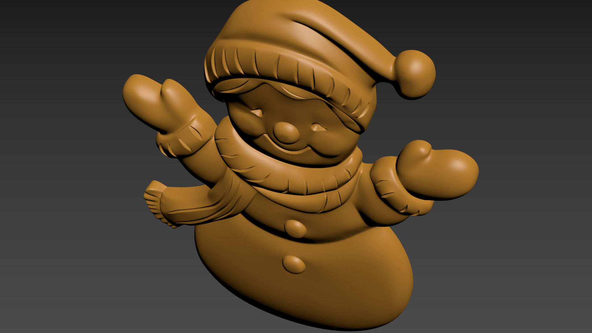 Snowman Relief 3D print model_3