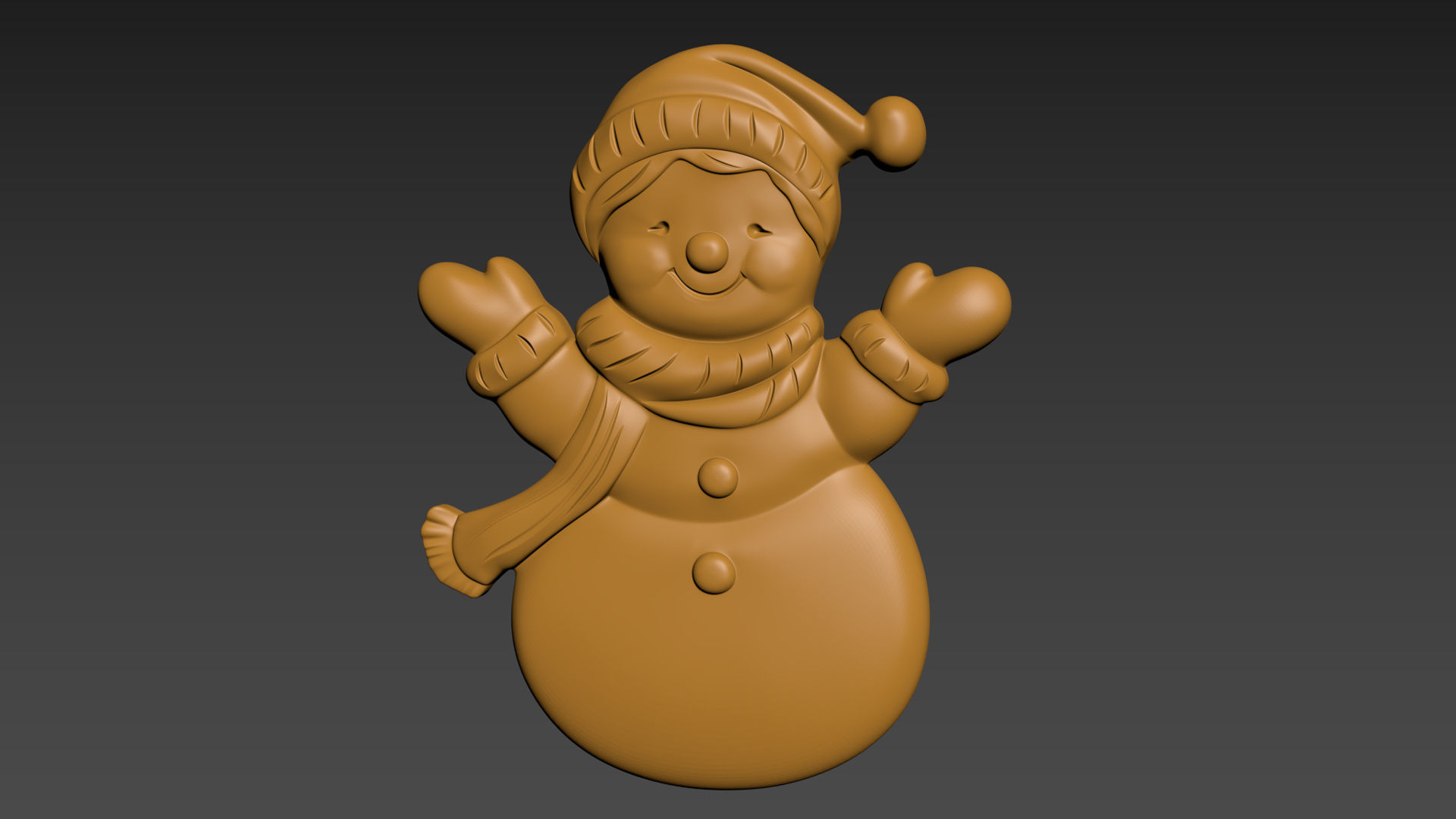 Snowman Relief 3D print model_6
