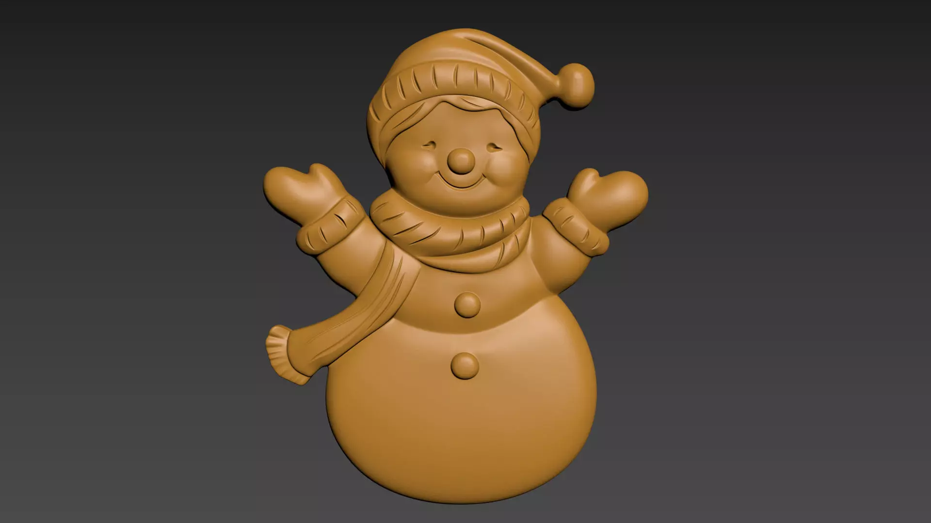 Snowman Relief 3D print model_0