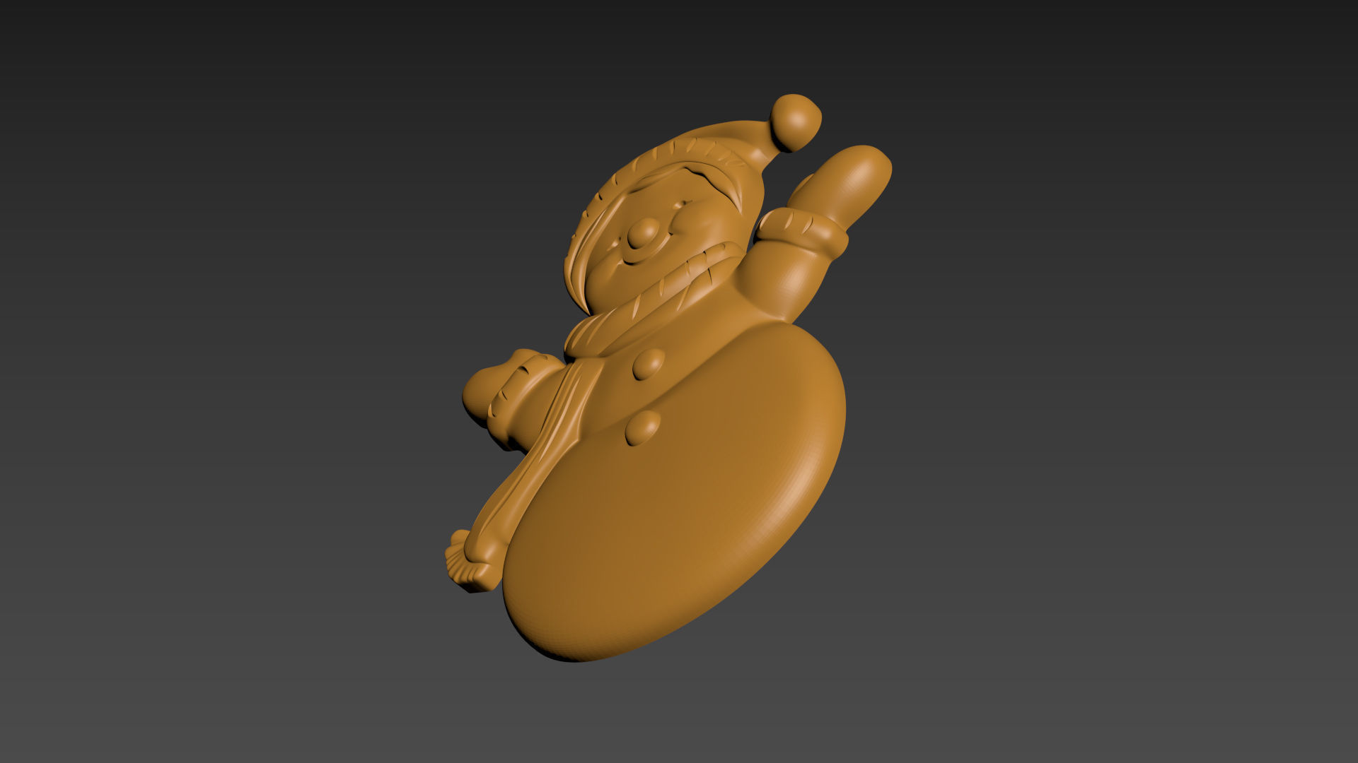 Snowman Relief 3D print model_5