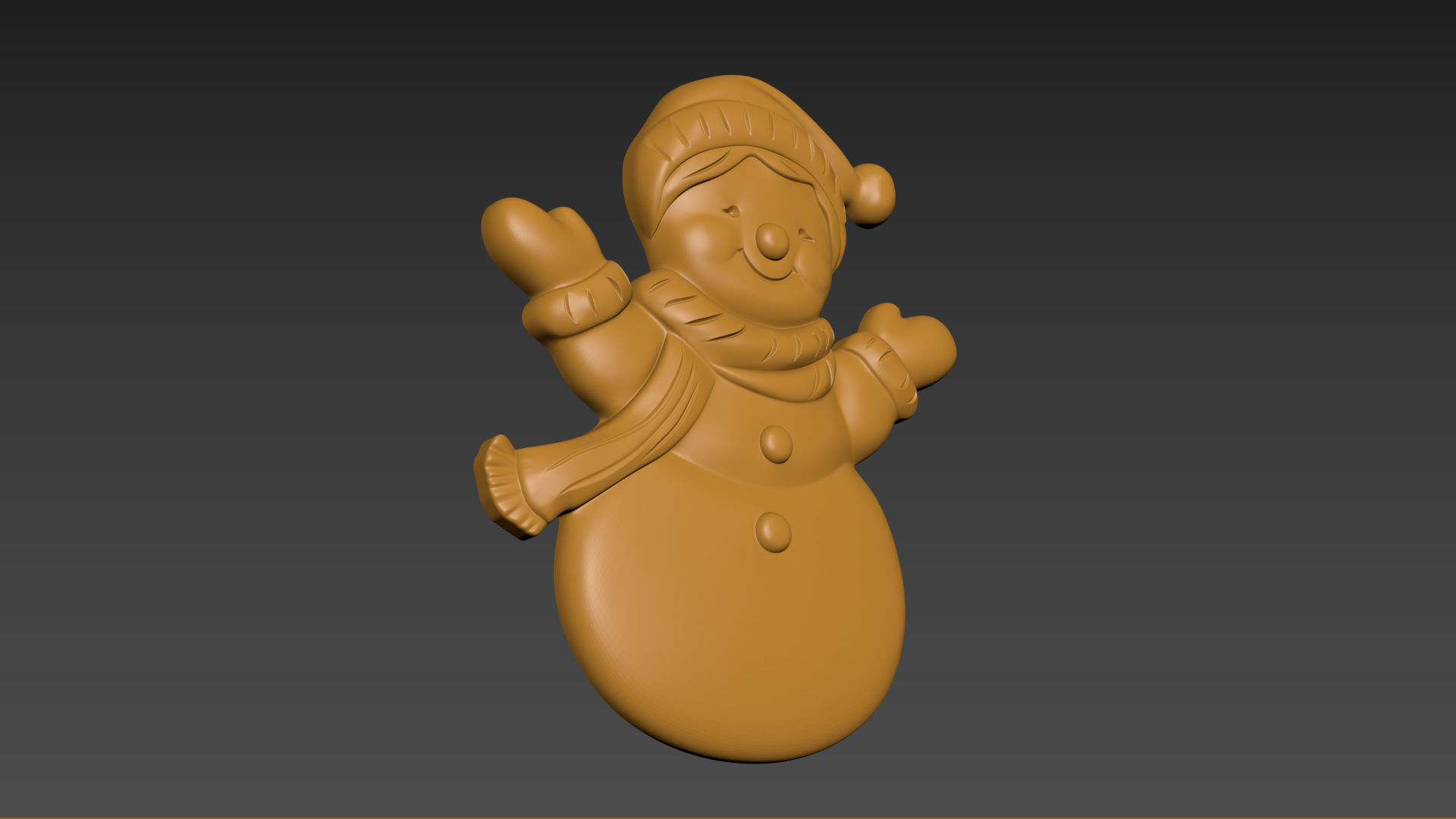 Snowman Relief 3D print model_2