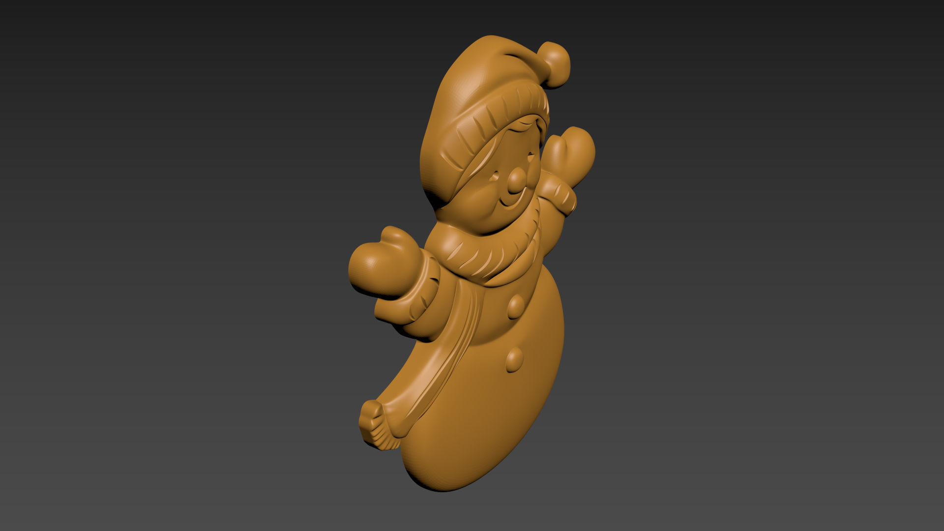 Snowman Relief 3D print model_4