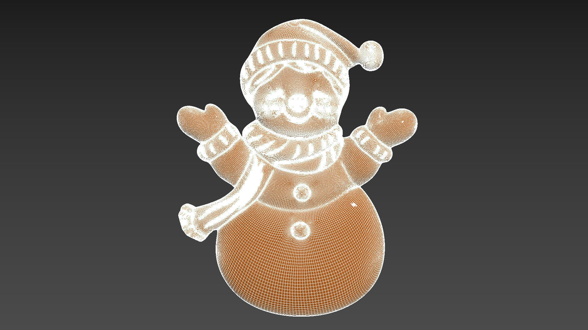 Snowman Relief 3D print model_9