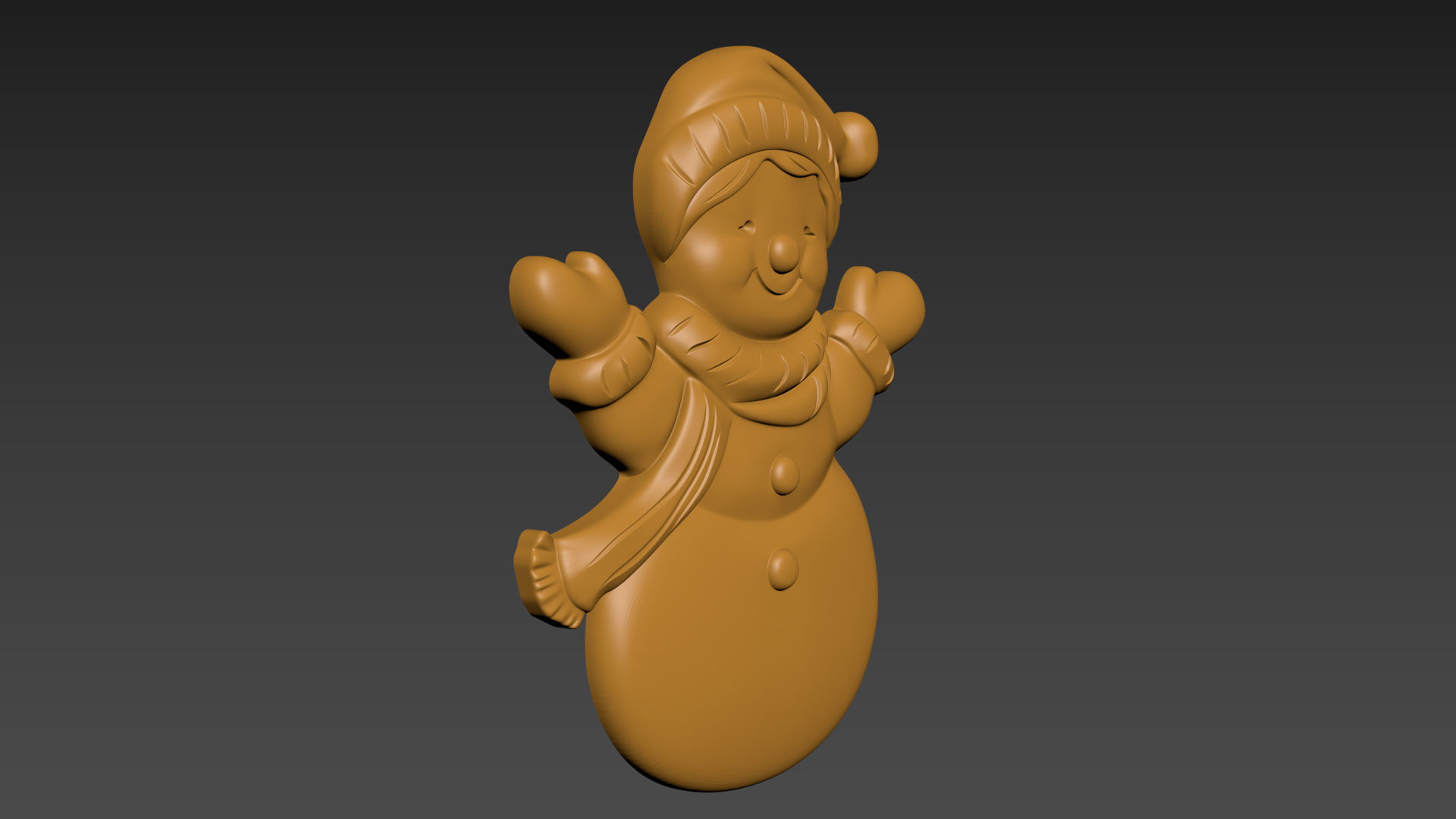 Snowman Relief 3D print model_13