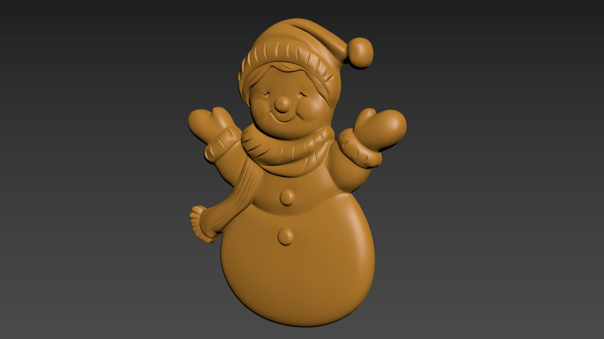 Snowman Relief 3D print model_7