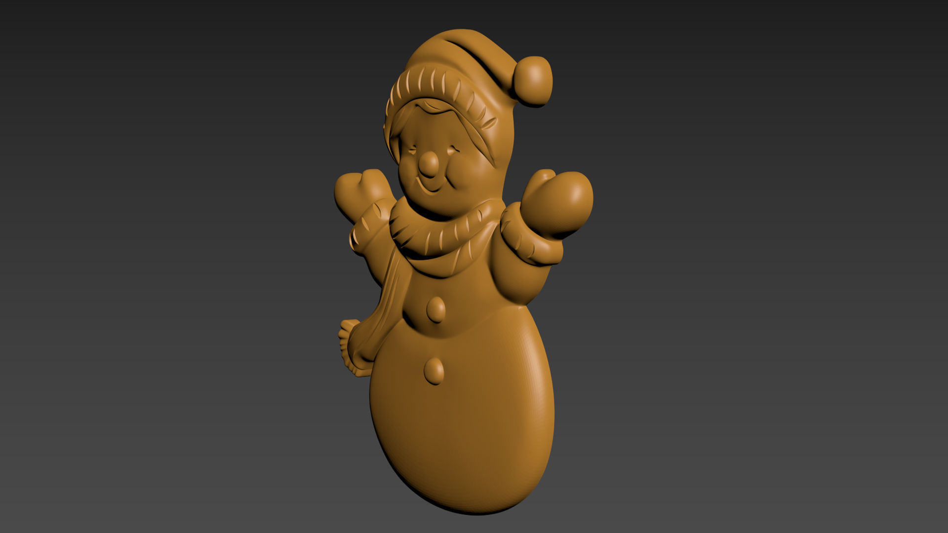 Snowman Relief 3D print model_8