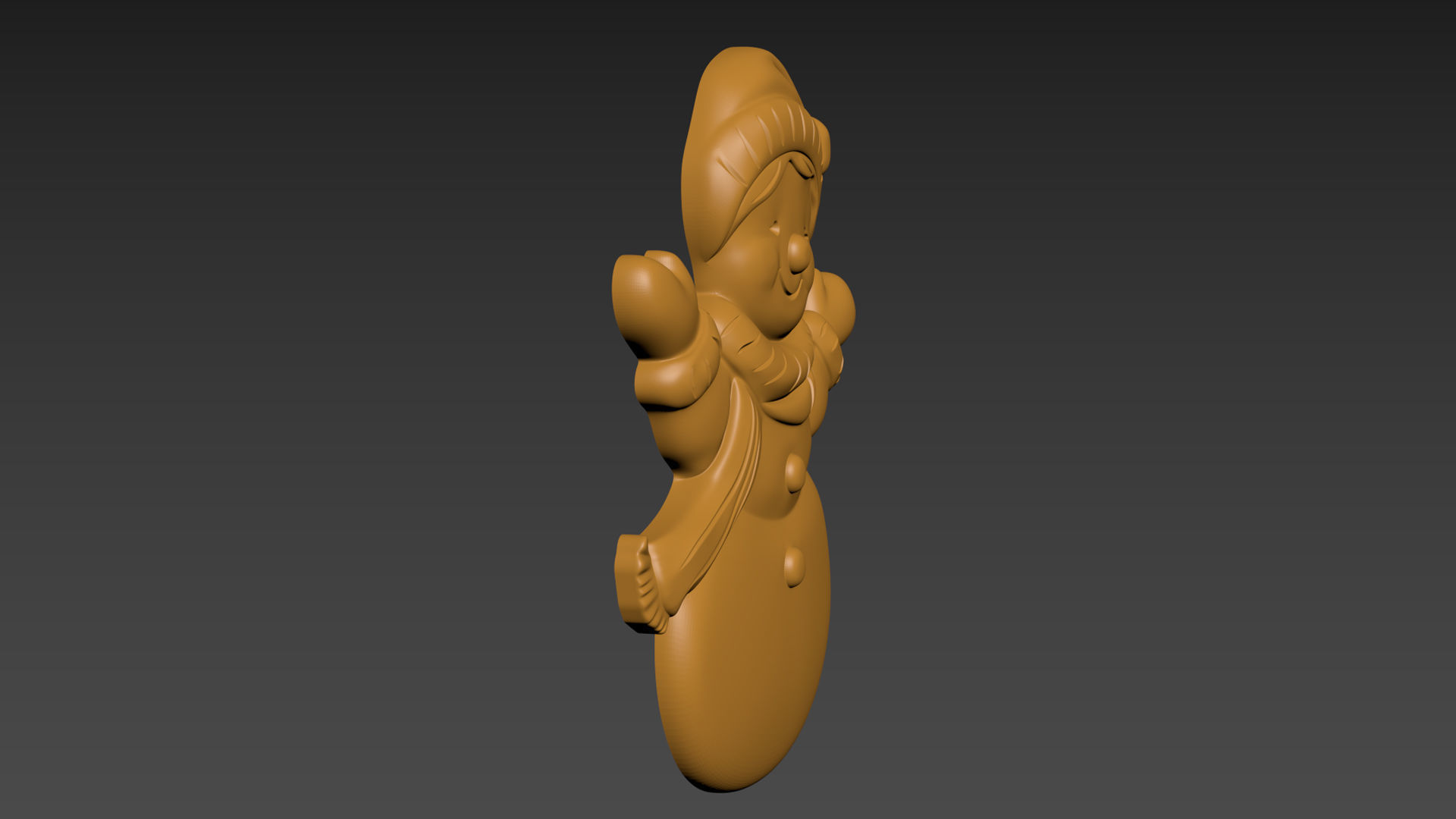 Snowman Relief 3D print model_12