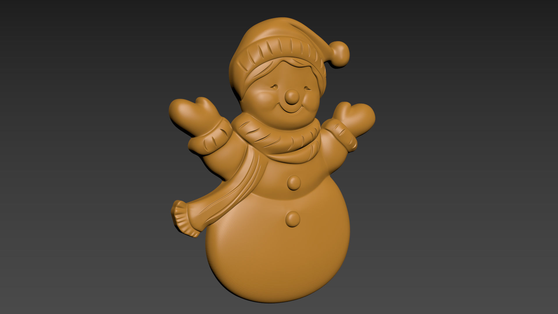 Snowman Relief 3D print model_14