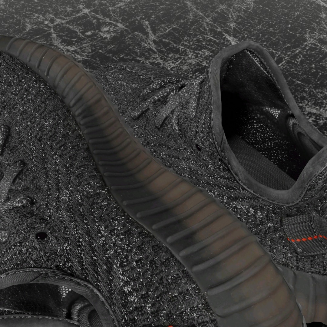 ADIDAS YEEZY BOOST RUNNER 350 V2 STATIC BLACK 3D SHOES Low-poly 3D model_8