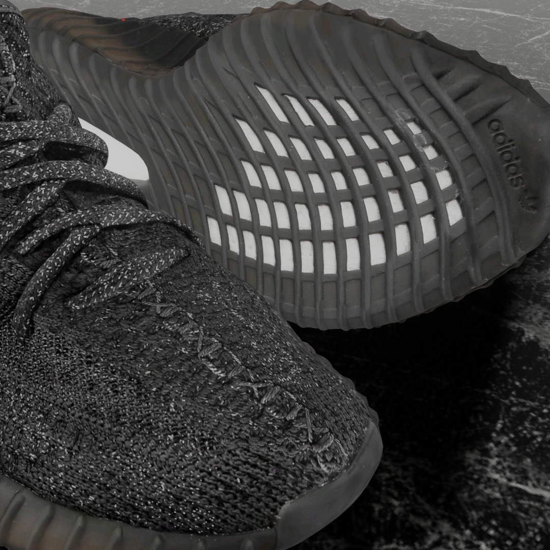 ADIDAS YEEZY BOOST RUNNER 350 V2 STATIC BLACK 3D SHOES Low-poly 3D model_11