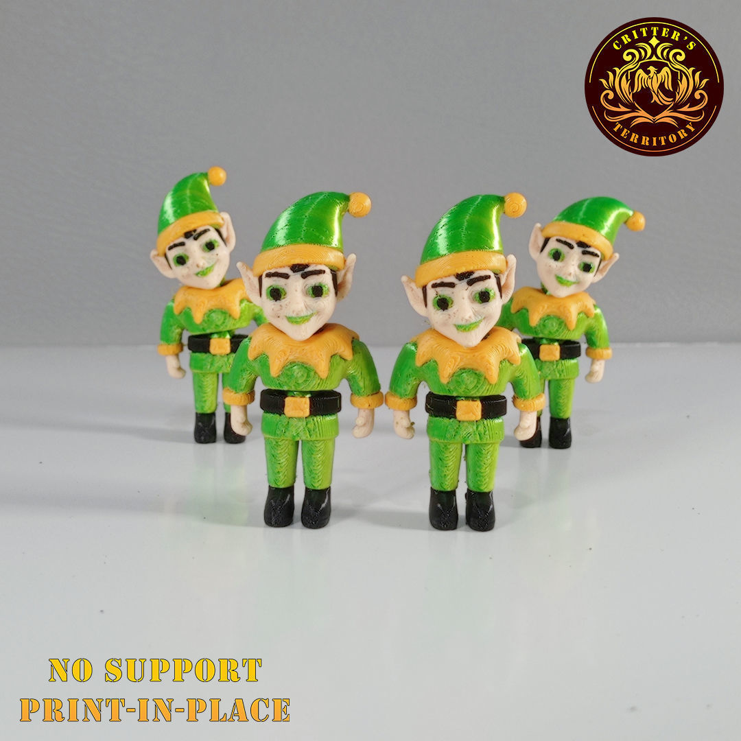 Flexi Mini Christmas Elf Christmas Special No support 3D print model_6