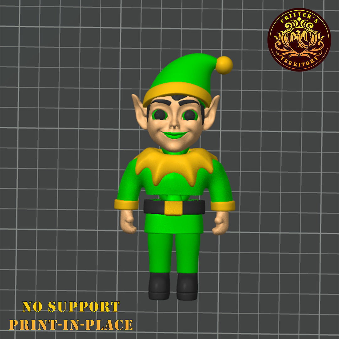 Flexi Mini Christmas Elf Christmas Special No support 3D print model_10