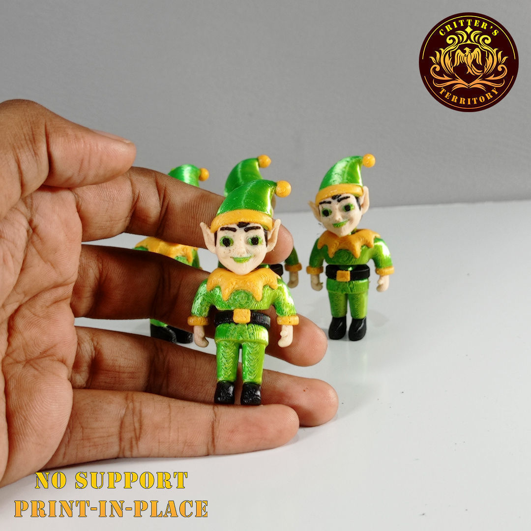 Flexi Mini Christmas Elf Christmas Special No support 3D print model_4
