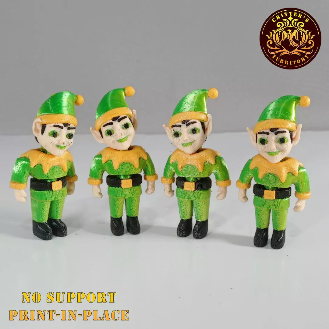 Flexi Mini Christmas Elf Christmas Special No support 3D print model_0