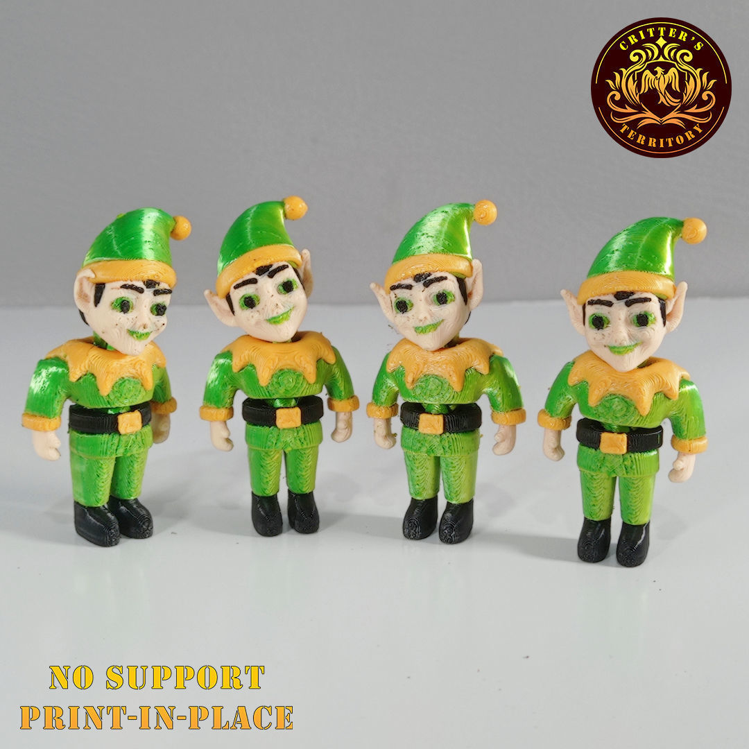 Flexi Mini Christmas Elf Christmas Special No support 3D print model_2