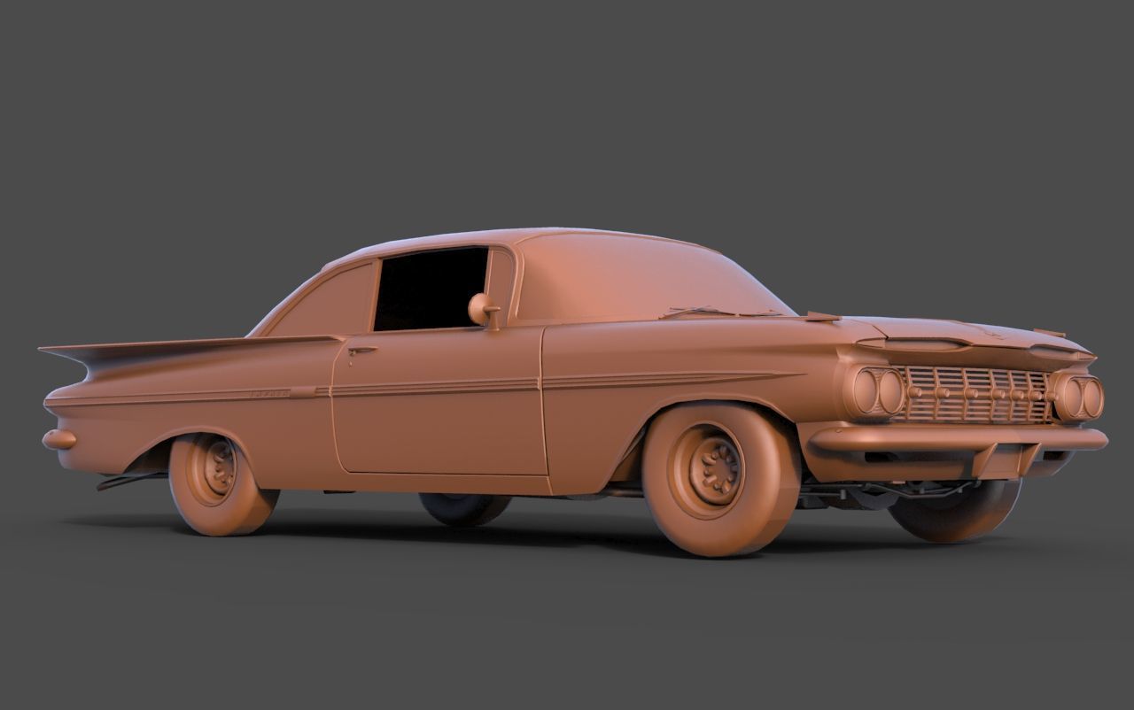 Chevrolet Impala Coupe 1959 3D print model_1