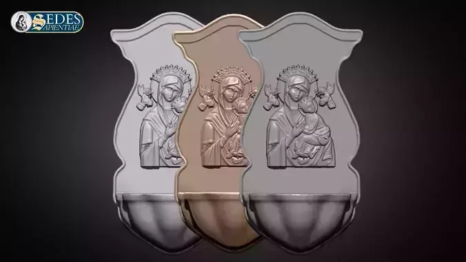 Our Lady of Perpetual Help Holy Water Font 3D print model