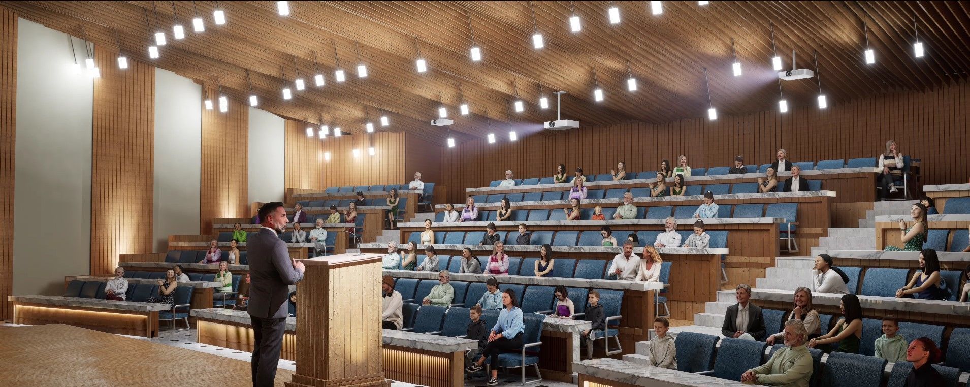 3D model Detailed Interior Auditorium or Hall with acoustics VR / AR ...