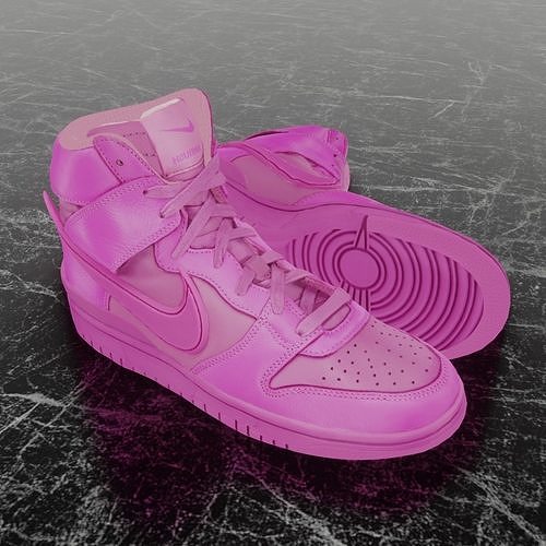 AMBUSH X NIKE DUNK HIGH COSMIC FUCHSIA 3D SHOES Low-poly 3D model