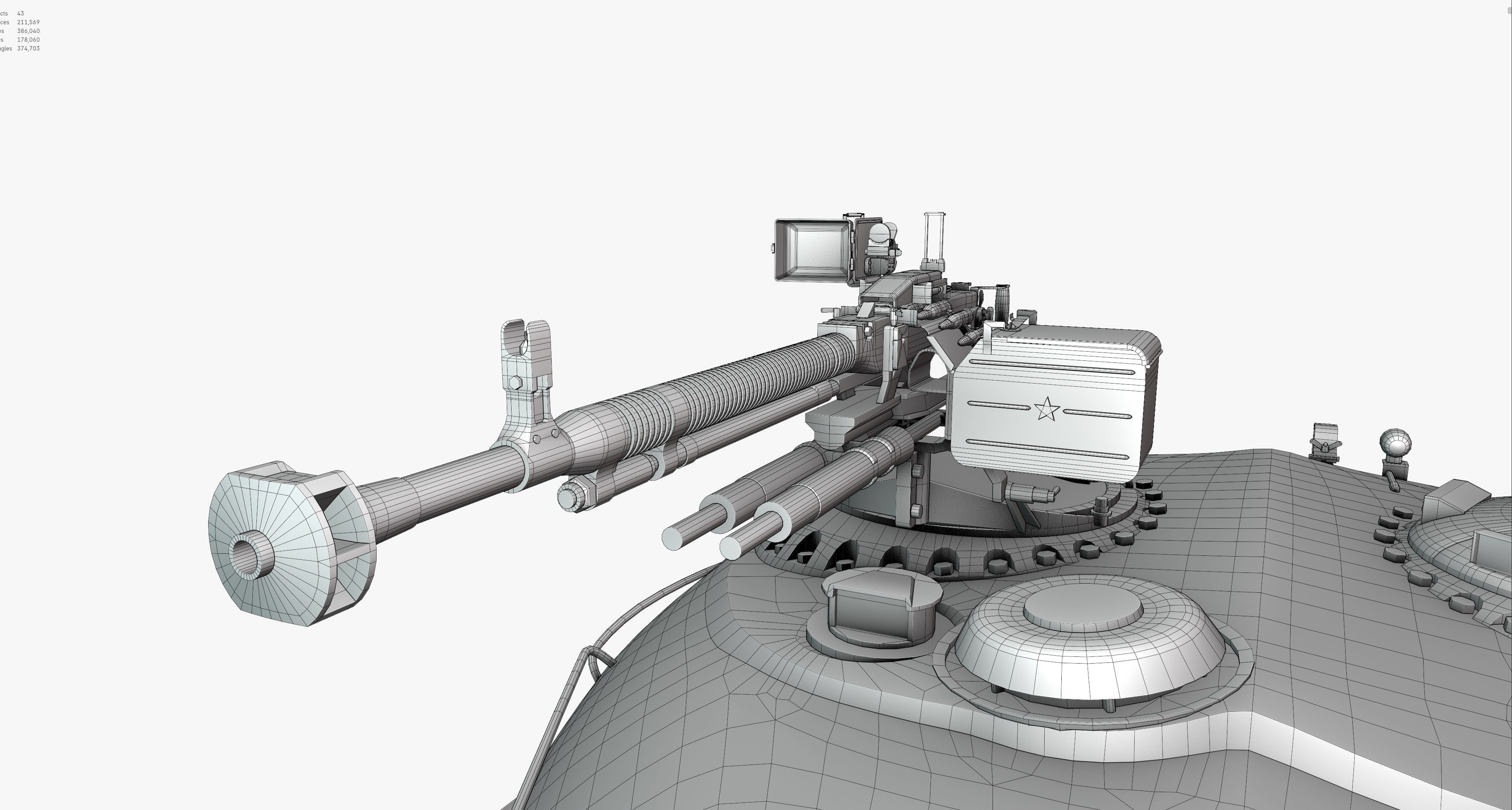 Type59 Tank Game model Low-poly 3D model_23