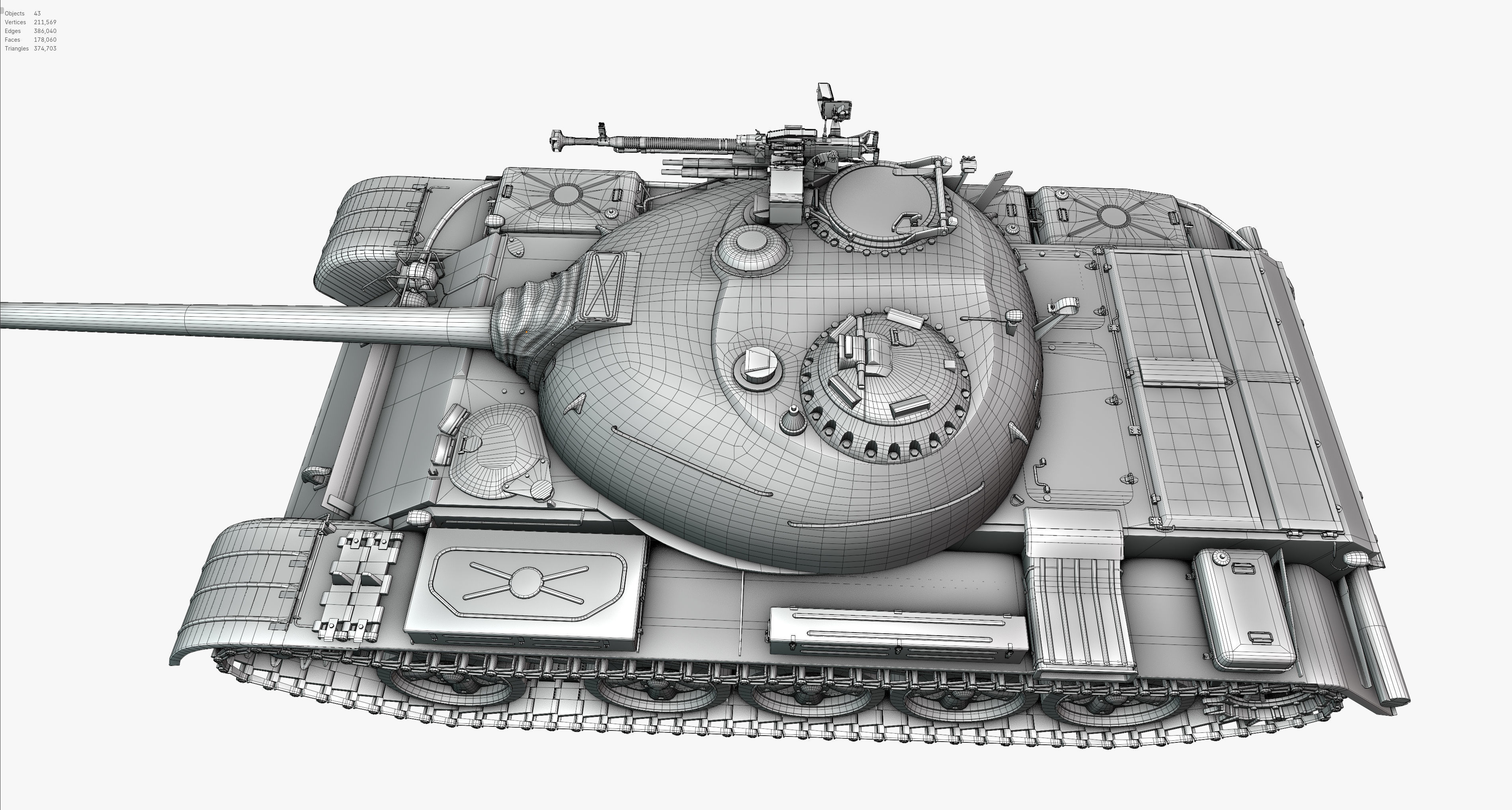 Type59 Tank Game model Low-poly 3D model_20