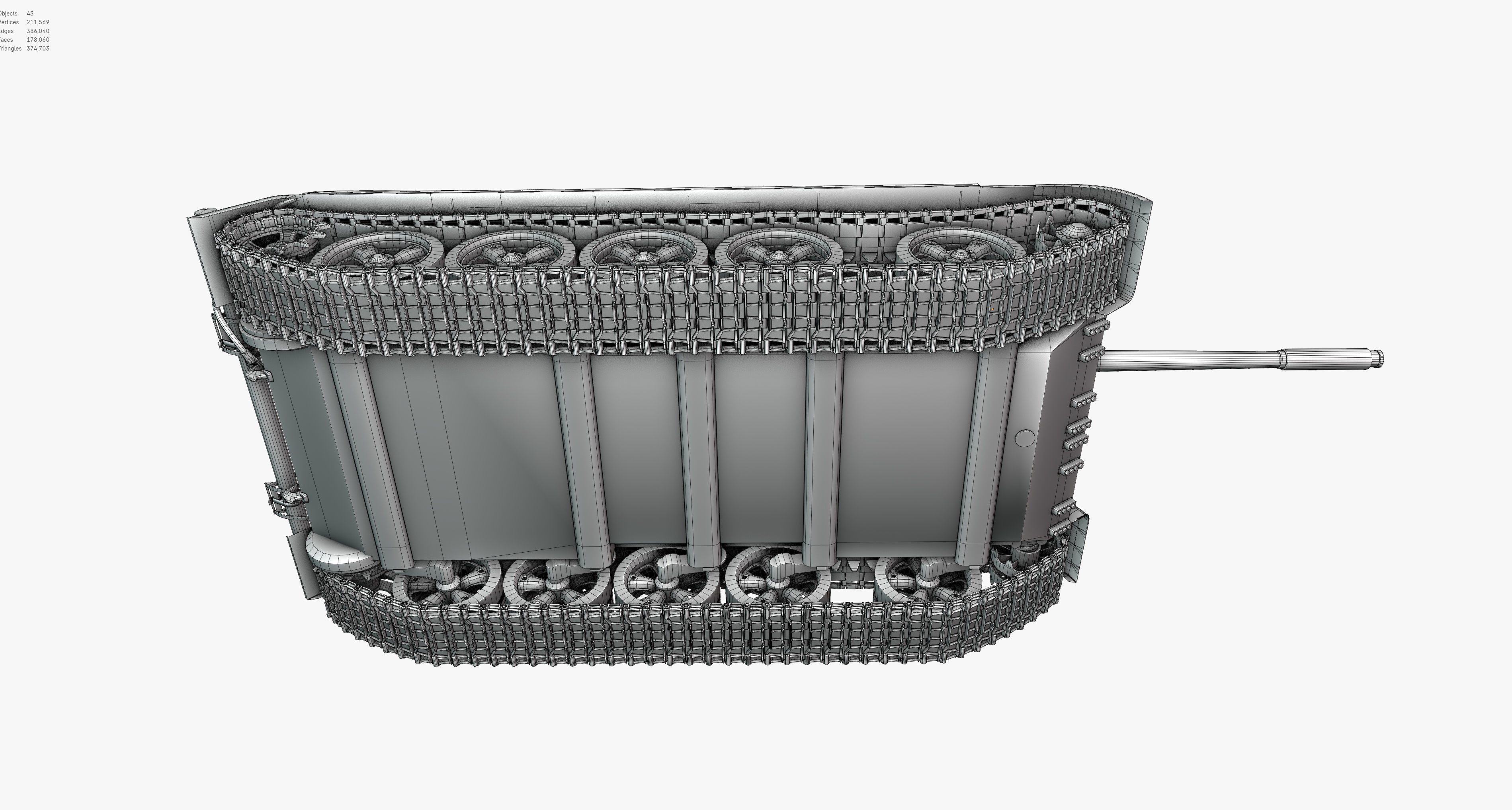 Type59 Tank Game model Low-poly 3D model_24