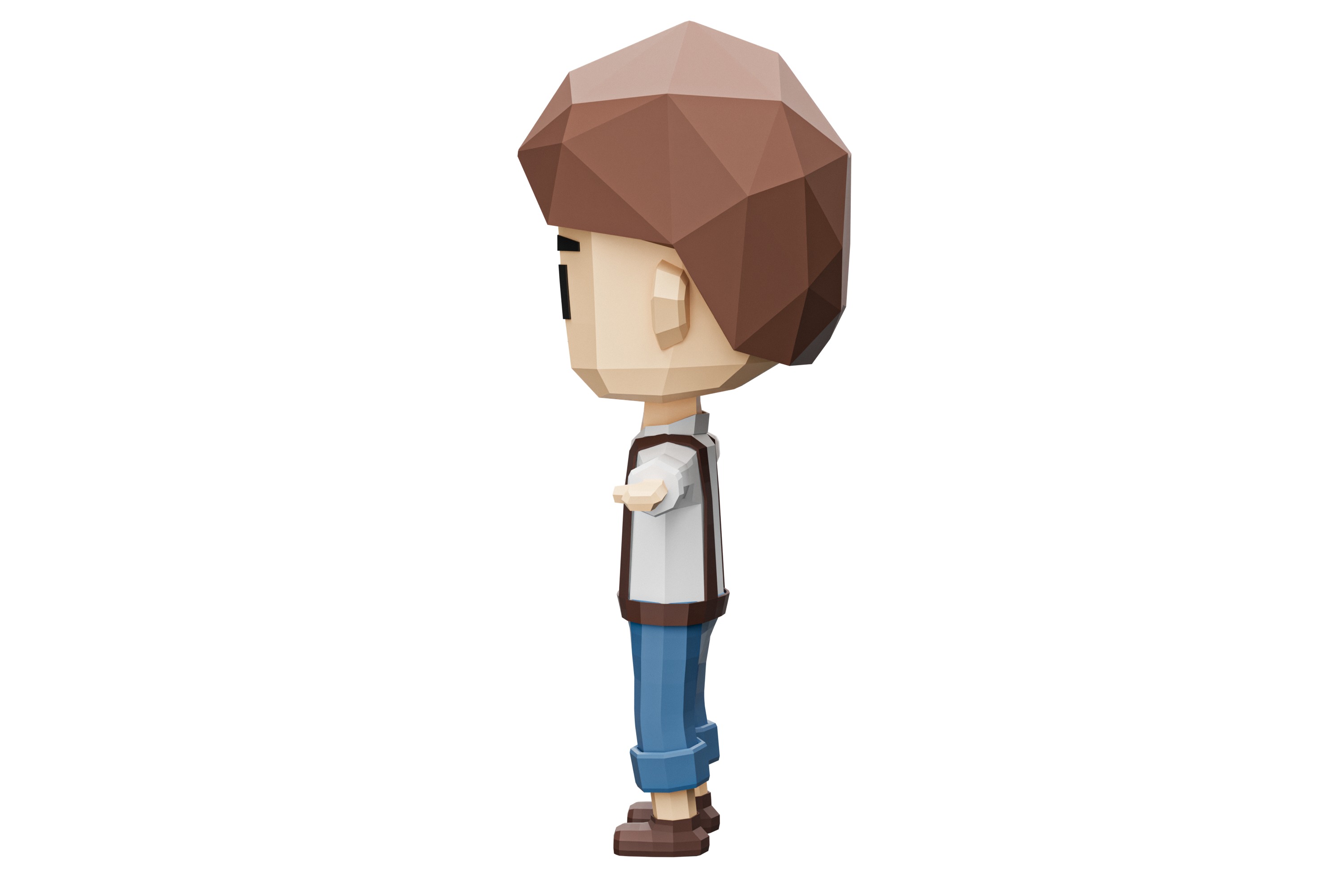Low-Poly young boy character Low-poly 3D model_2