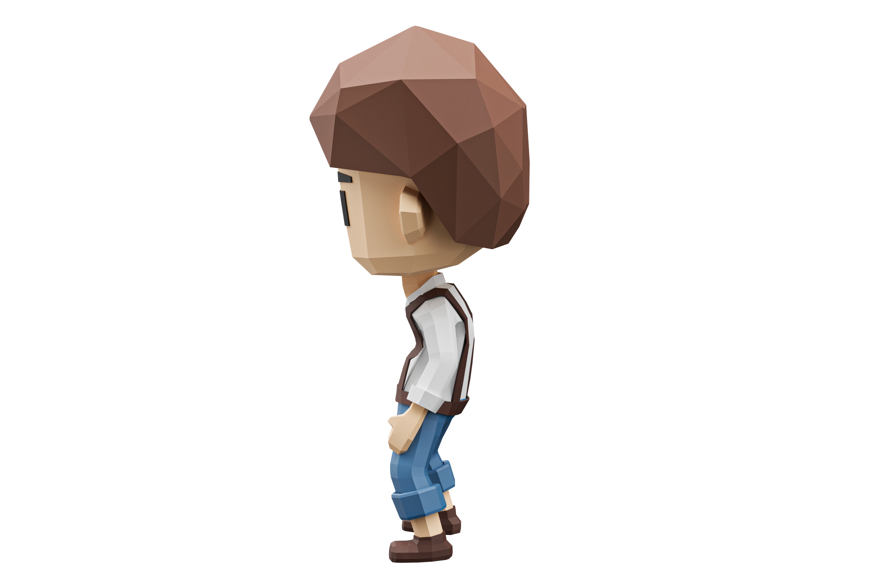 Low-Poly young boy character Low-poly 3D model_6