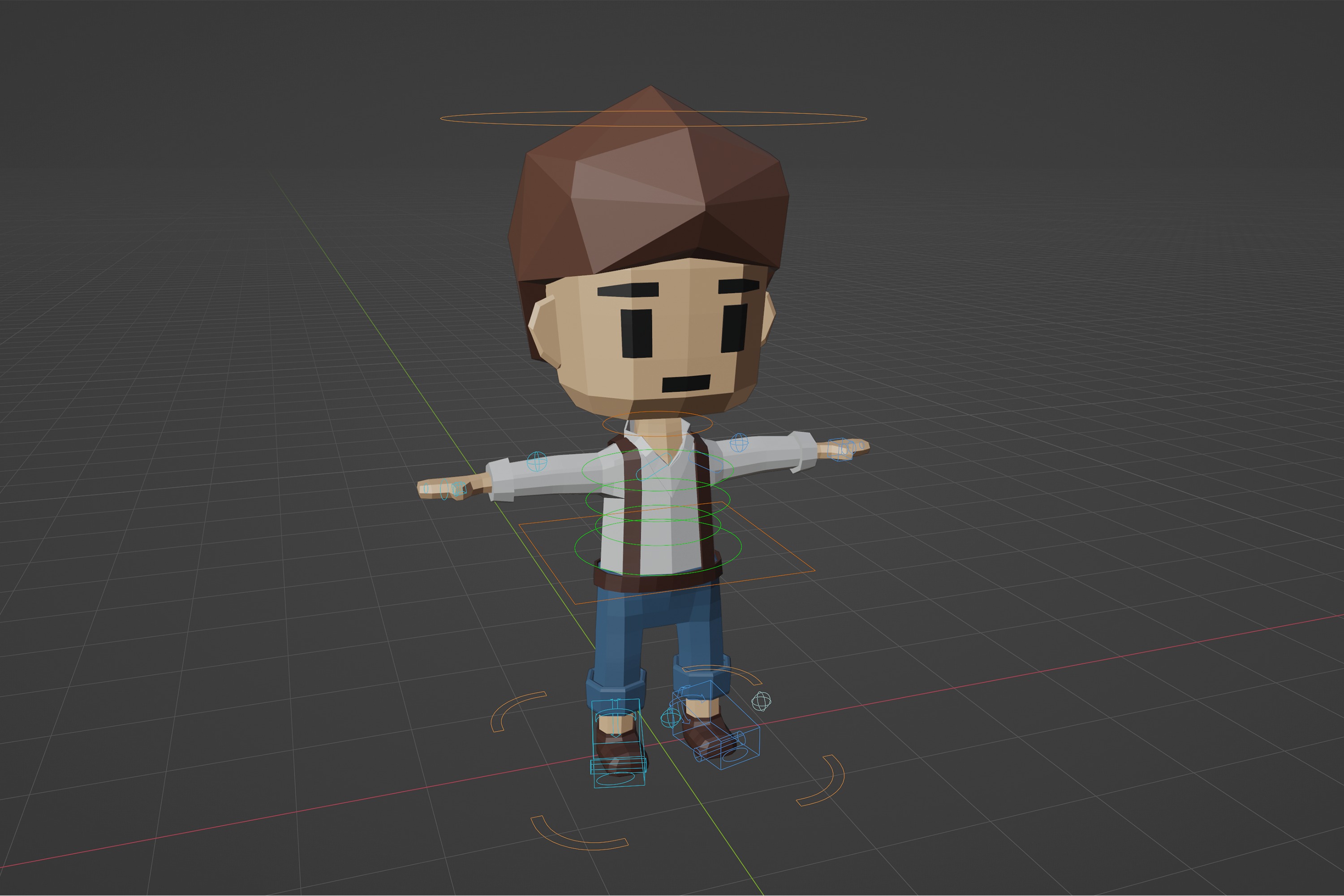 Low-Poly young boy character Low-poly 3D model_13