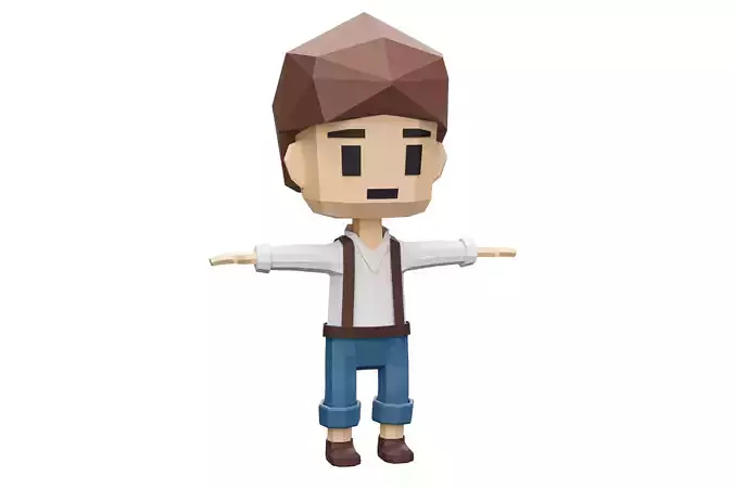 Low-Poly young boy character