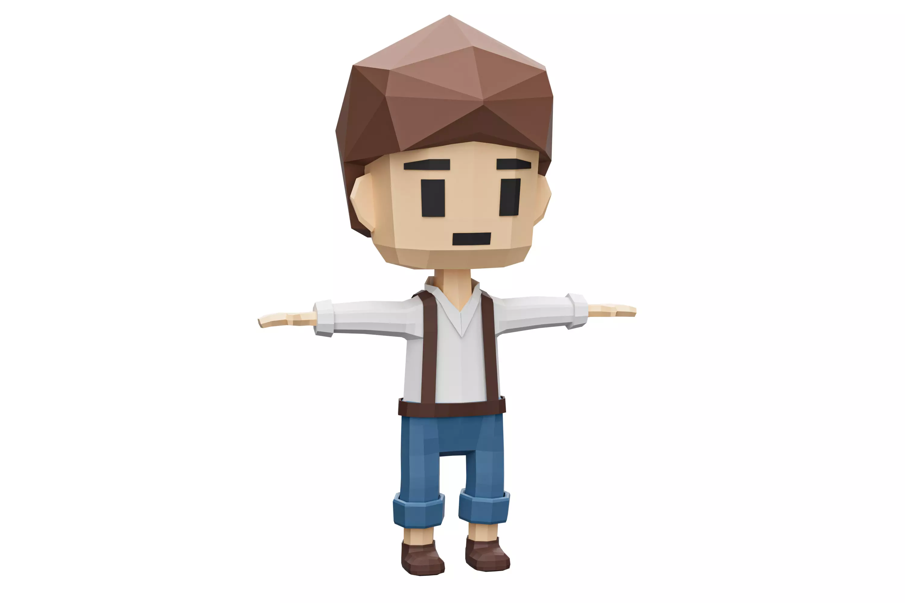 Low-Poly young boy character Low-poly 3D model_0