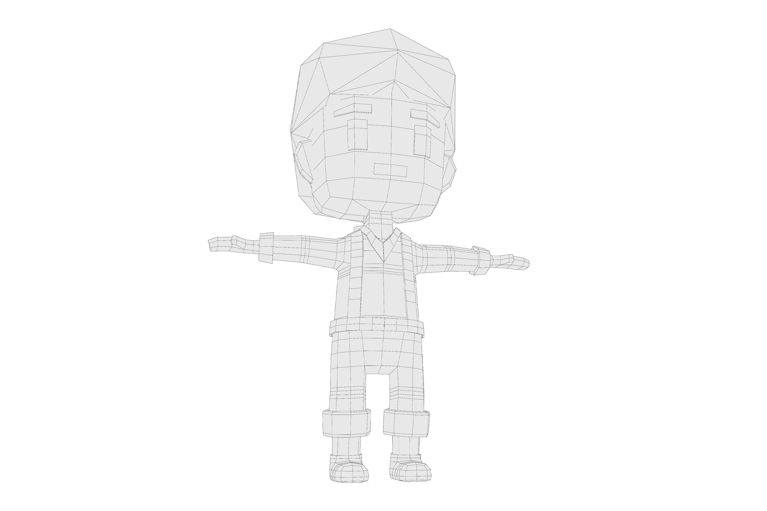 Low-Poly young boy character Low-poly 3D model_18
