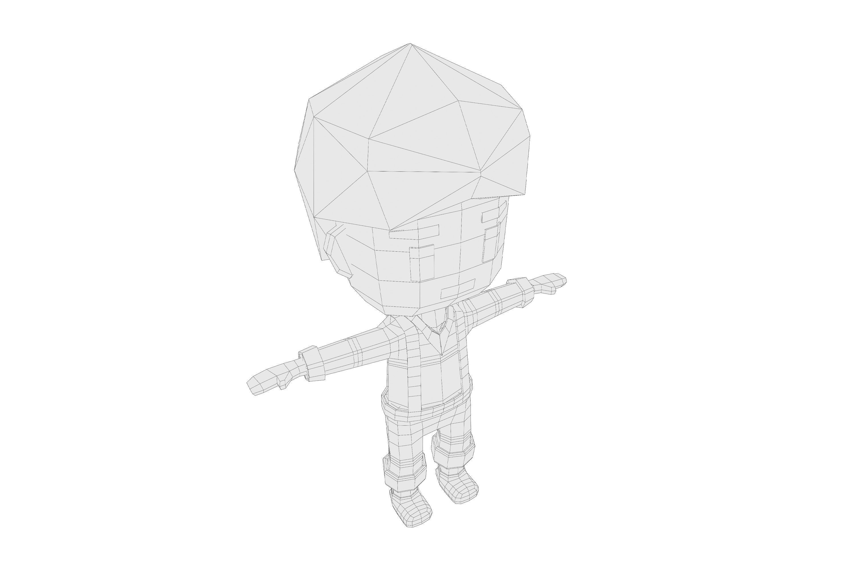 Low-Poly young boy character Low-poly 3D model_17
