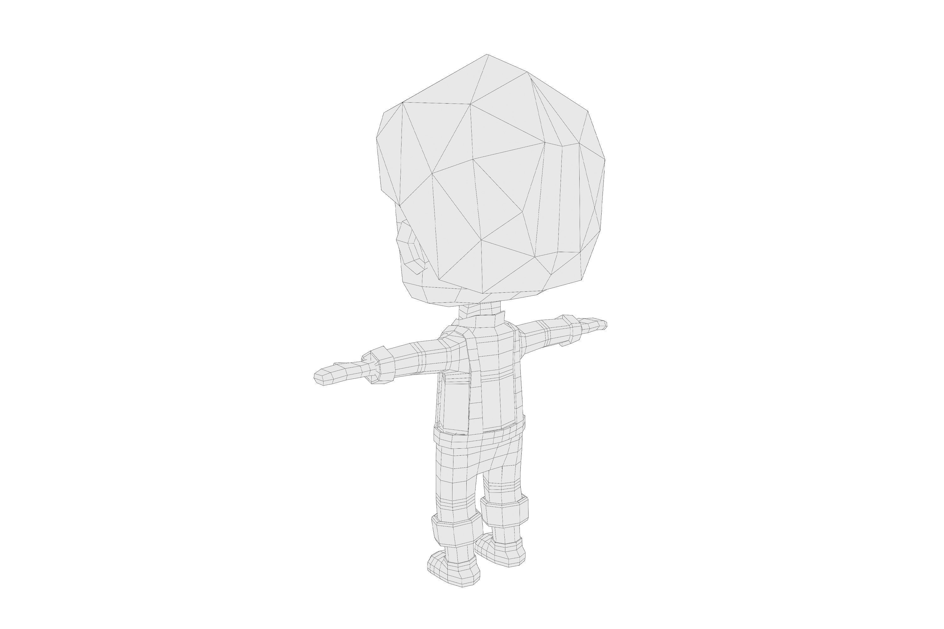 Low-Poly young boy character Low-poly 3D model_15