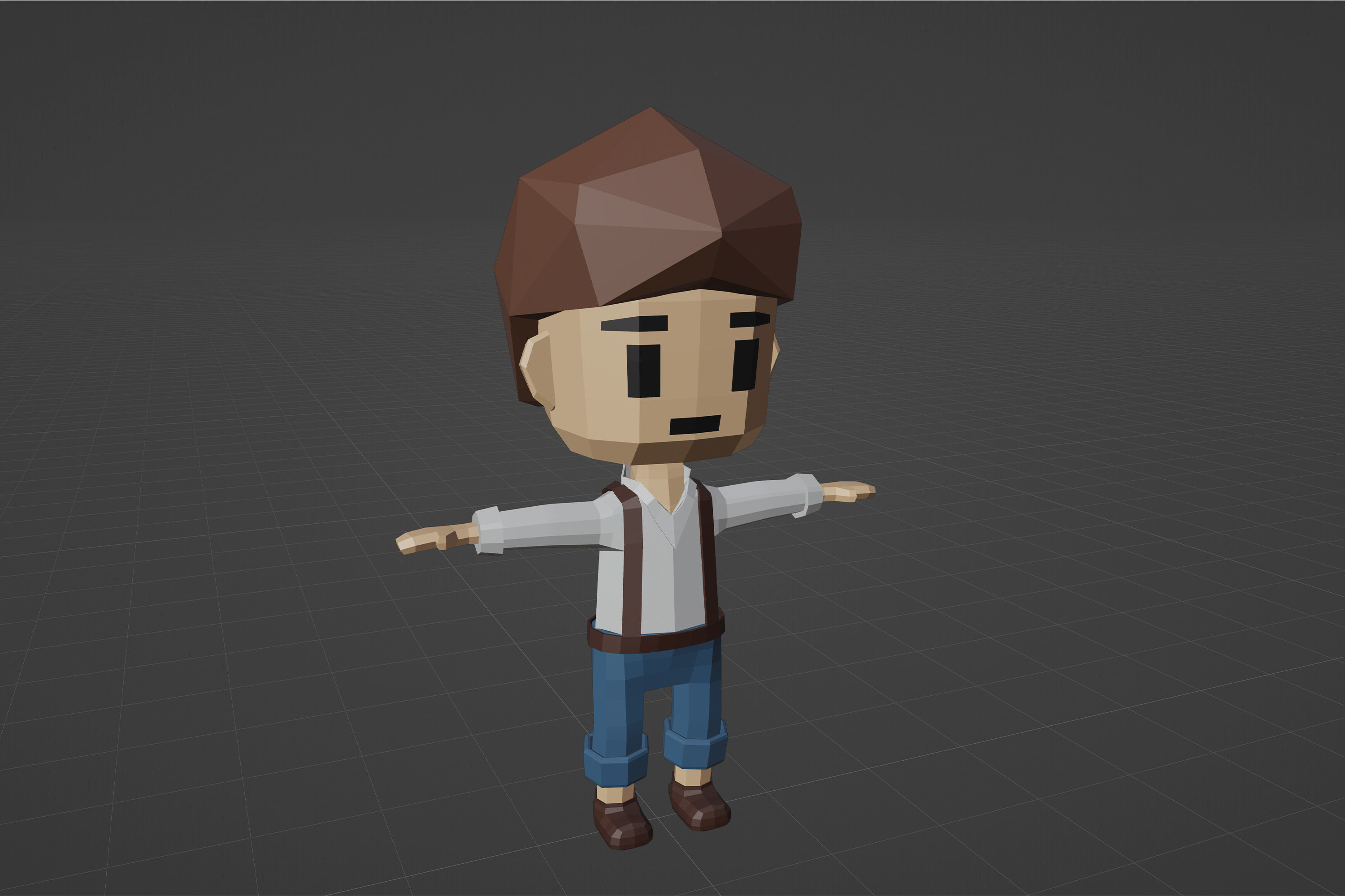 Low-Poly young boy character Low-poly 3D model_20