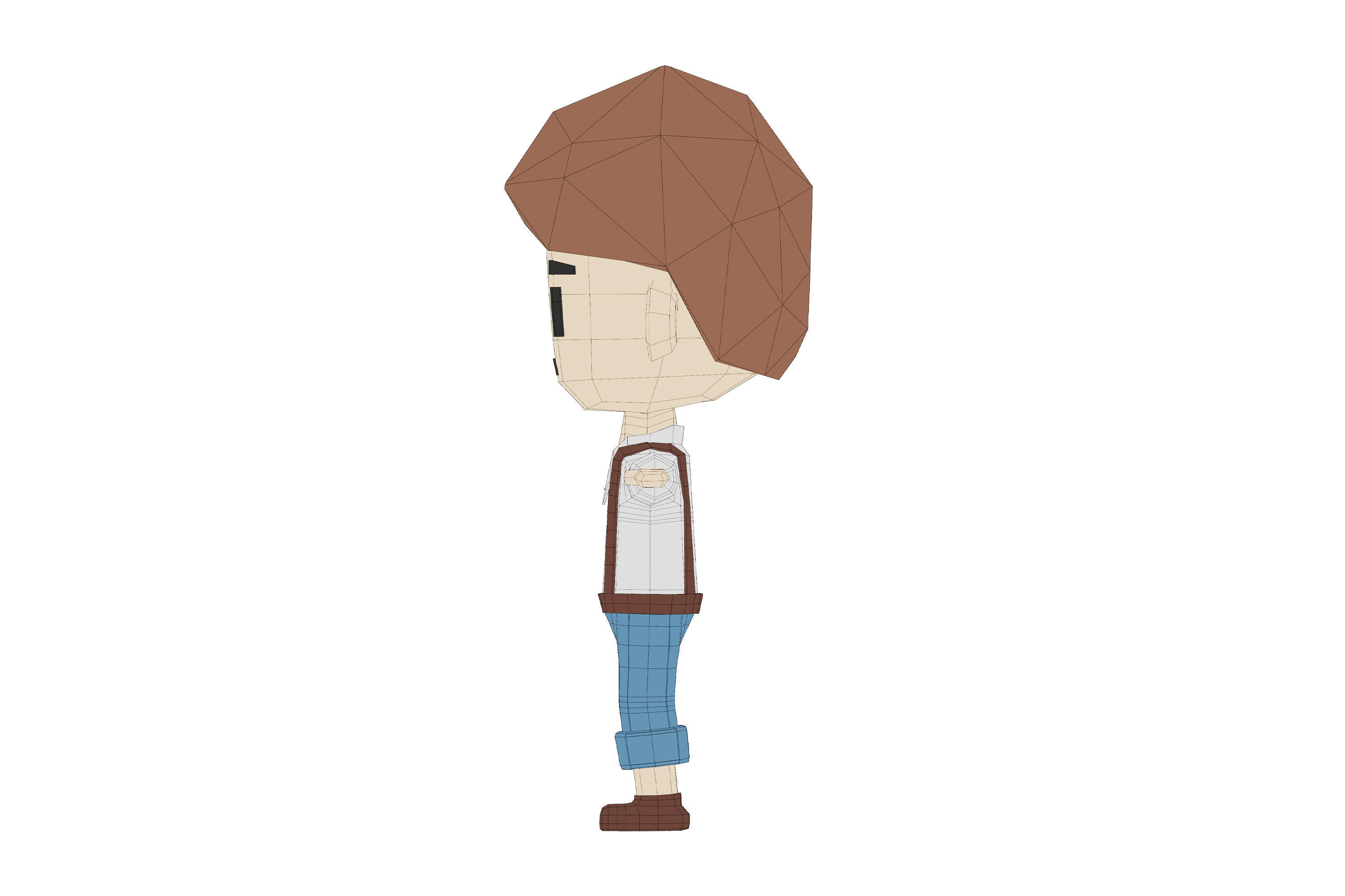 Low-Poly young boy character Low-poly 3D model_10