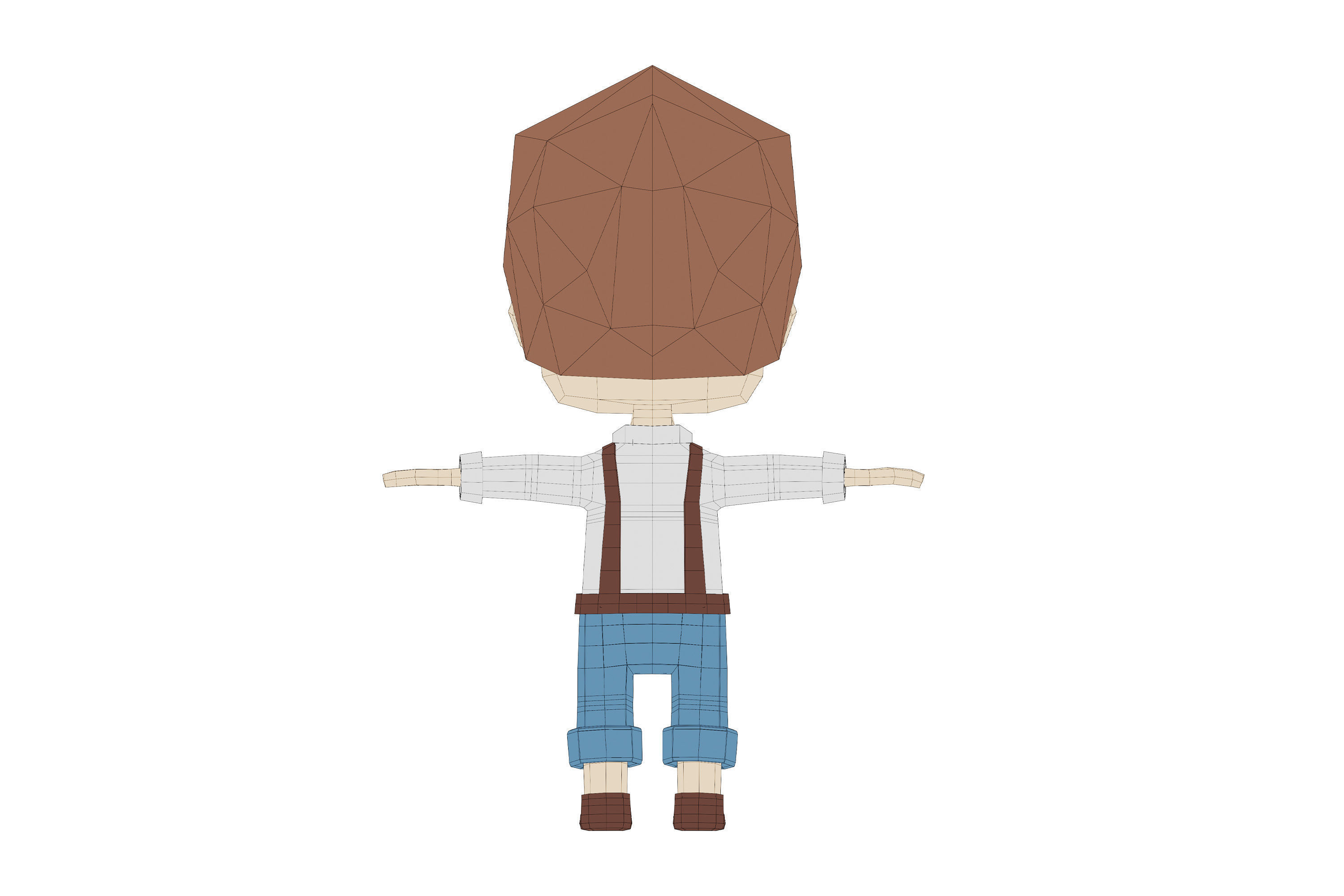 Low-Poly young boy character Low-poly 3D model_9