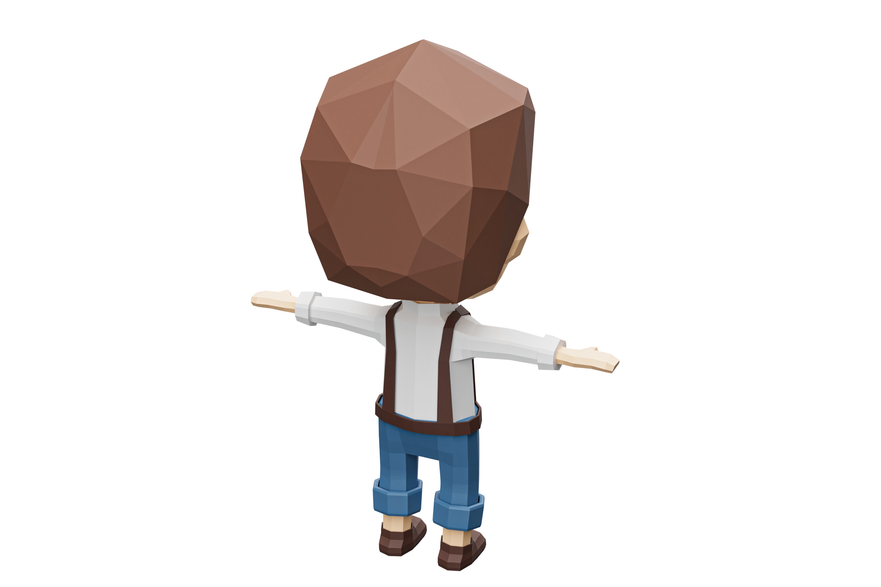 Low-Poly young boy character Low-poly 3D model_3