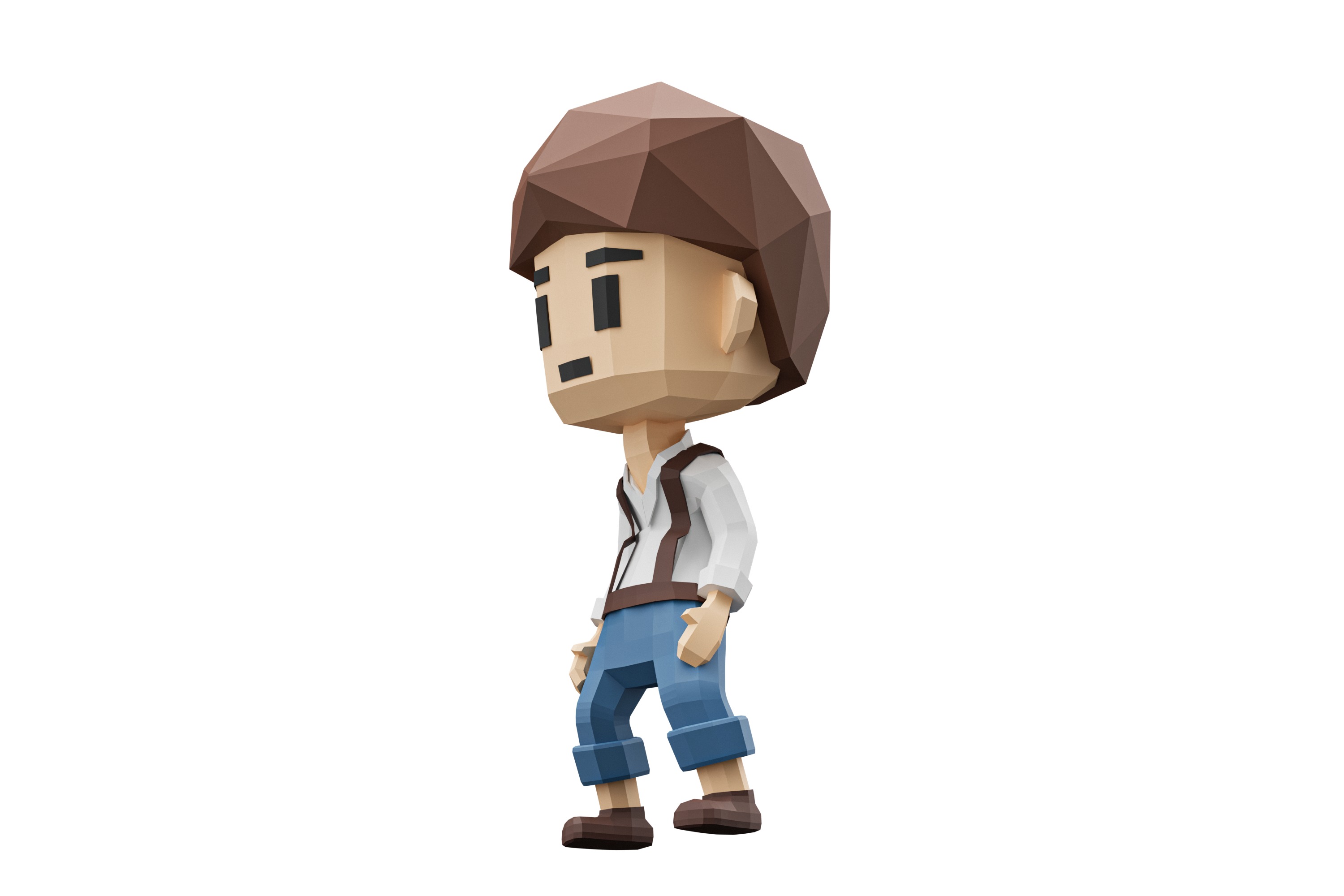 Low-Poly young boy character Low-poly 3D model_5