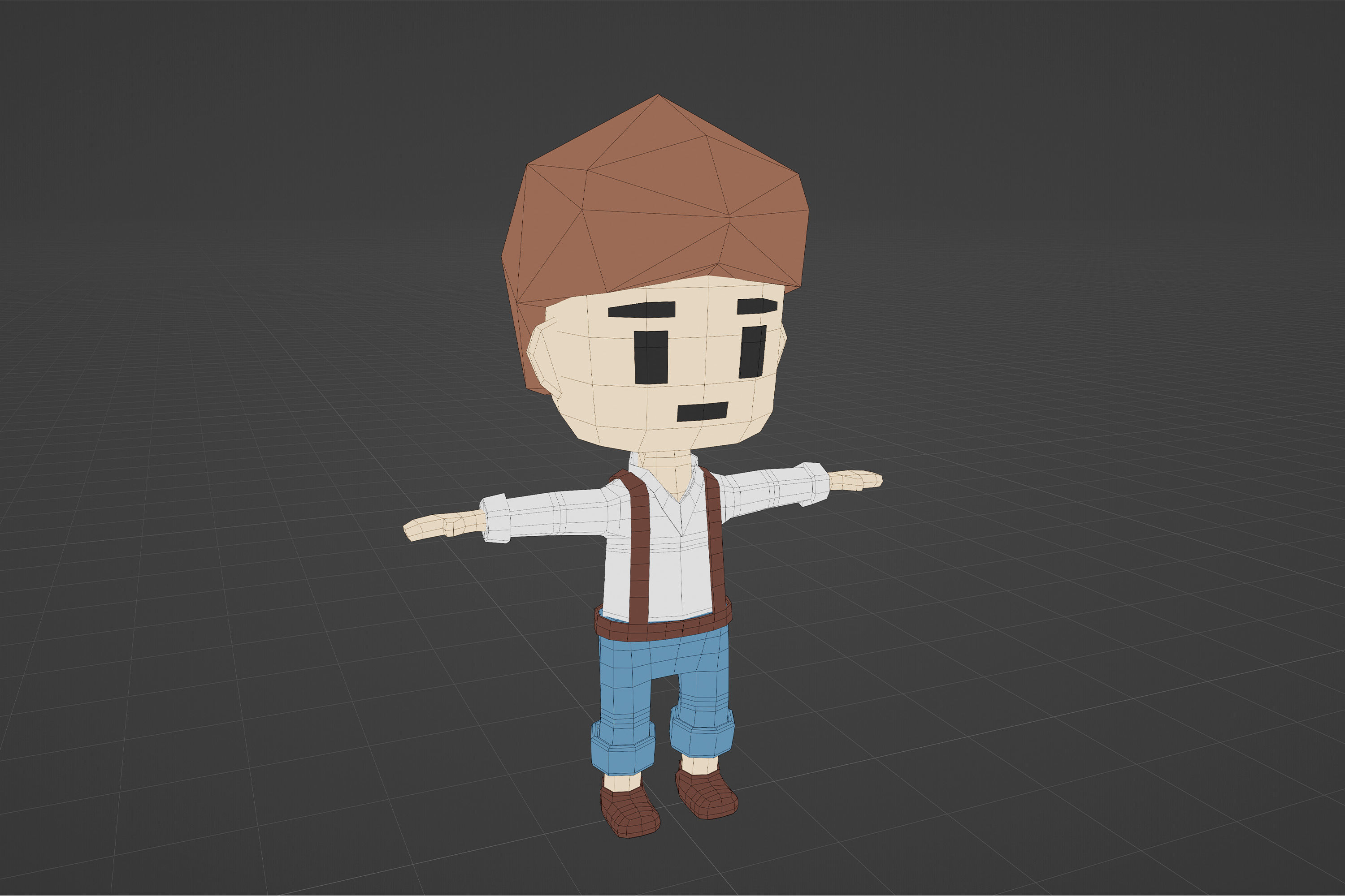 Low-Poly young boy character Low-poly 3D model_19