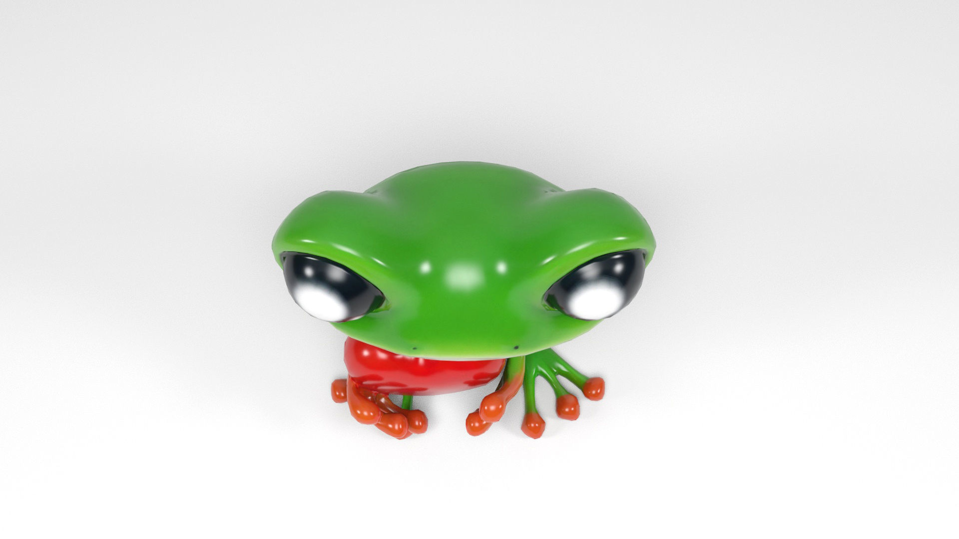 Loving frog Low-poly 3D model_4