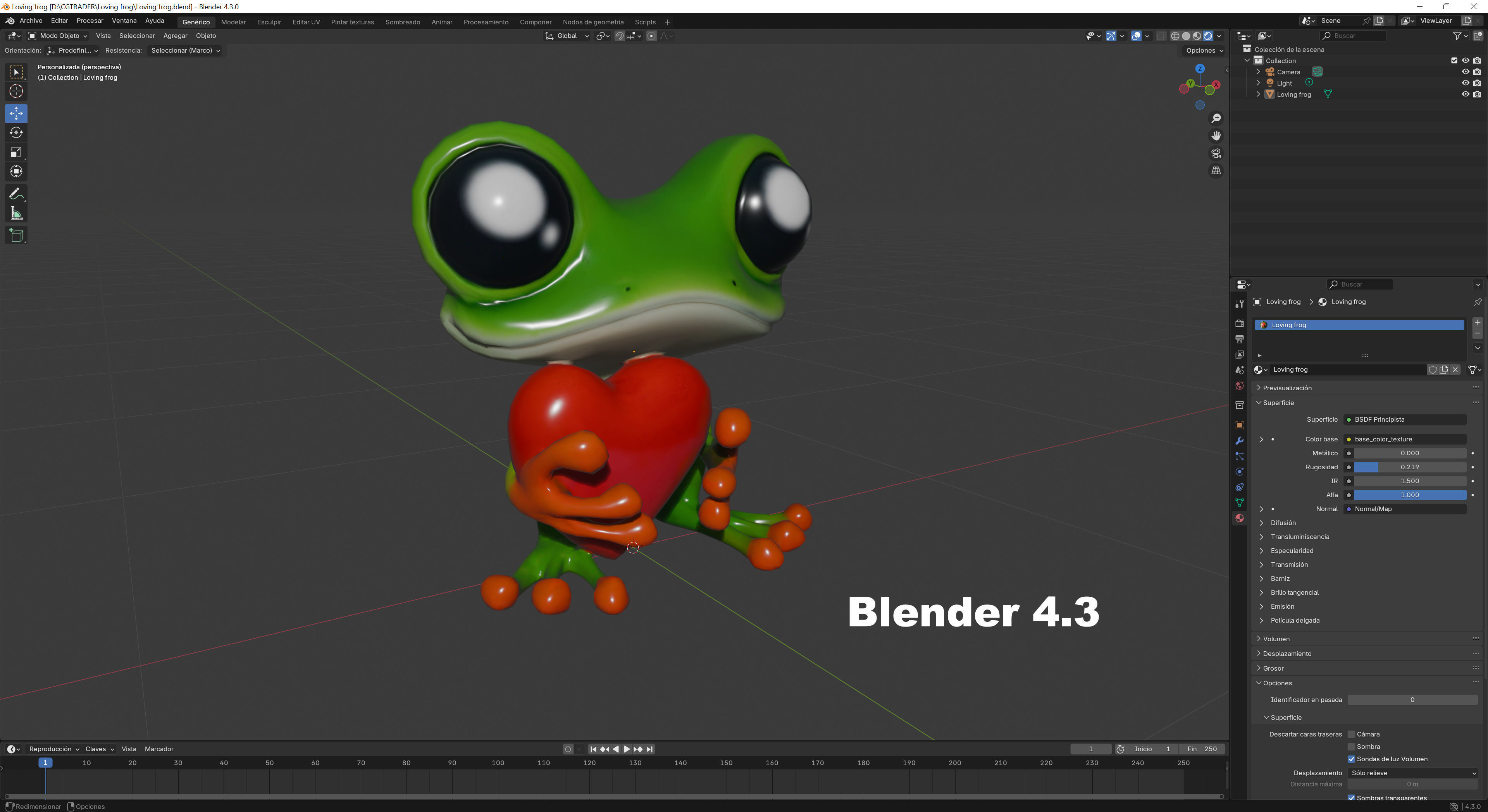 Loving frog Low-poly 3D model_12