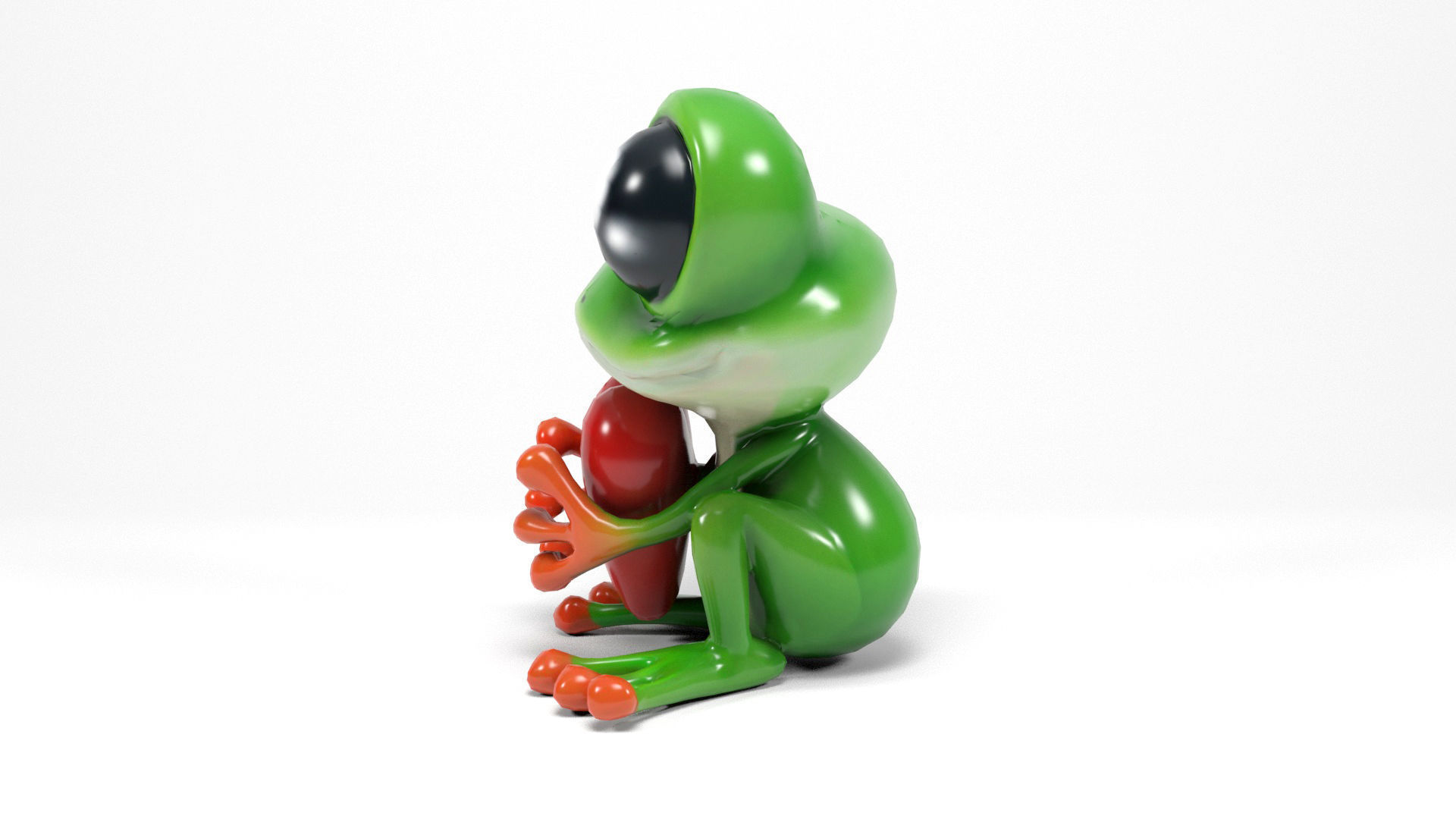 Loving frog Low-poly 3D model_5